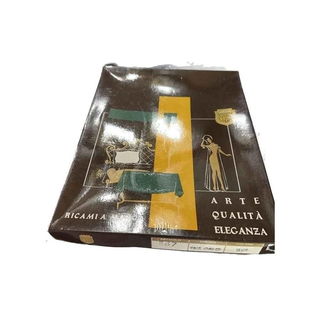 Ricami Art. 367 Vintage Italian Embroidered Tablecloth Set includes napkins.